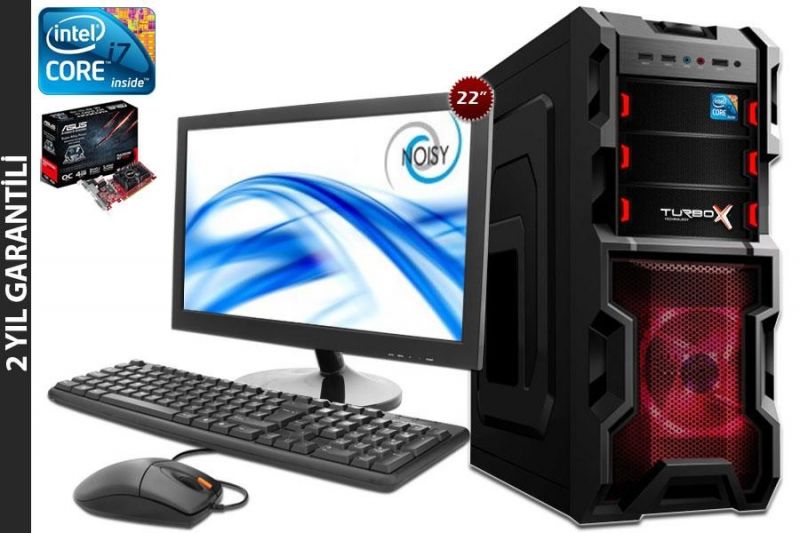 İNTEL İ7 8GB RAM 320GB HDD ASUS R7 240 OC 4GB 128Bit (DX12) 22